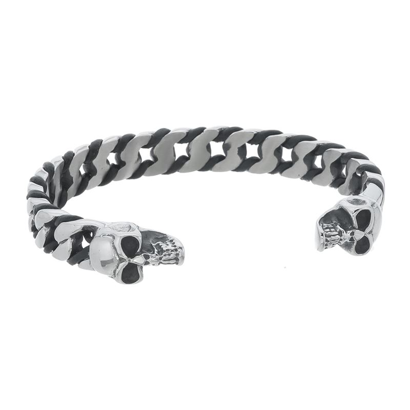 Armband - Armring i stål med döskallar