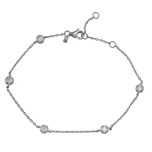 Armband - Armband silver, Runda Cubic Zirkonia stenar