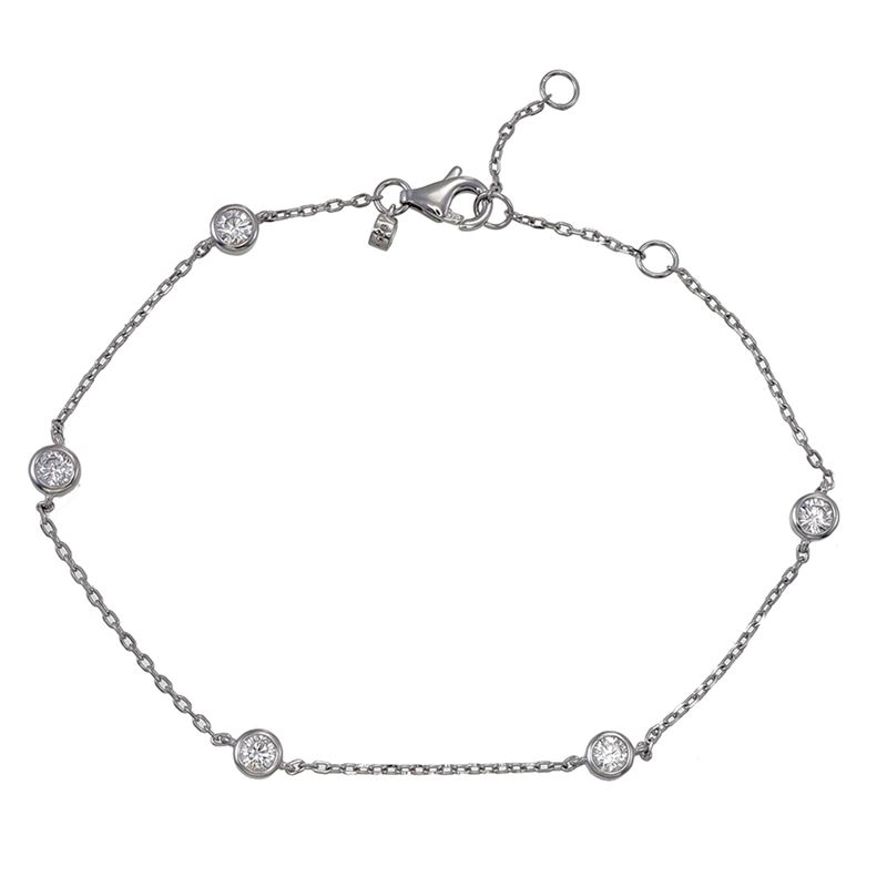 Armband - Armband silver, Runda Cubic Zirkonia stenar